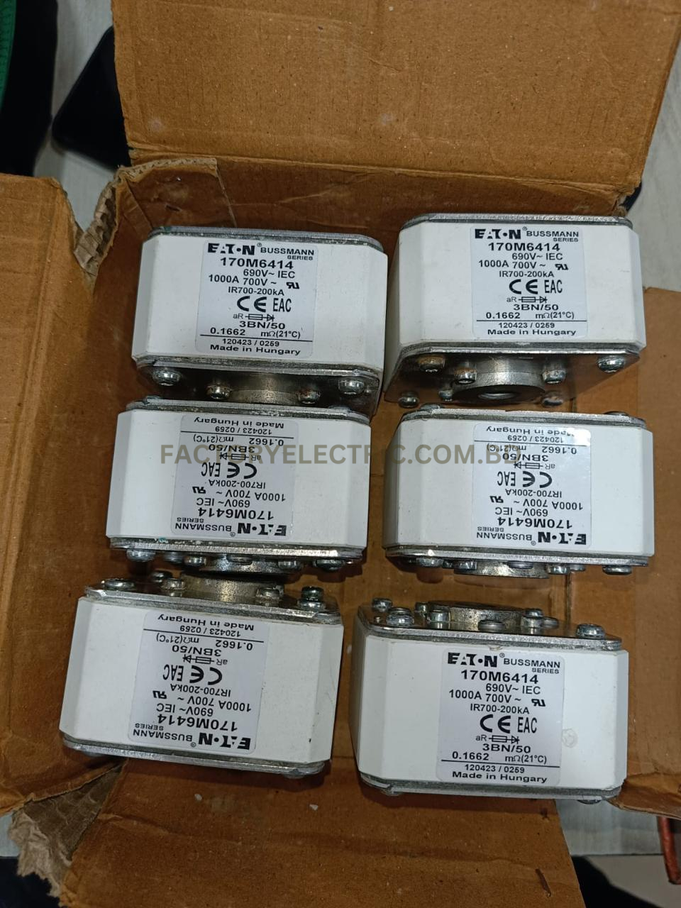 Eaton Bussmann 170M6414 Fuse-link, high speed, 1000 A  Fuse-link, high speed, 1000 A, AC 690 V, size 3, aR, IEC, UL, single indicator